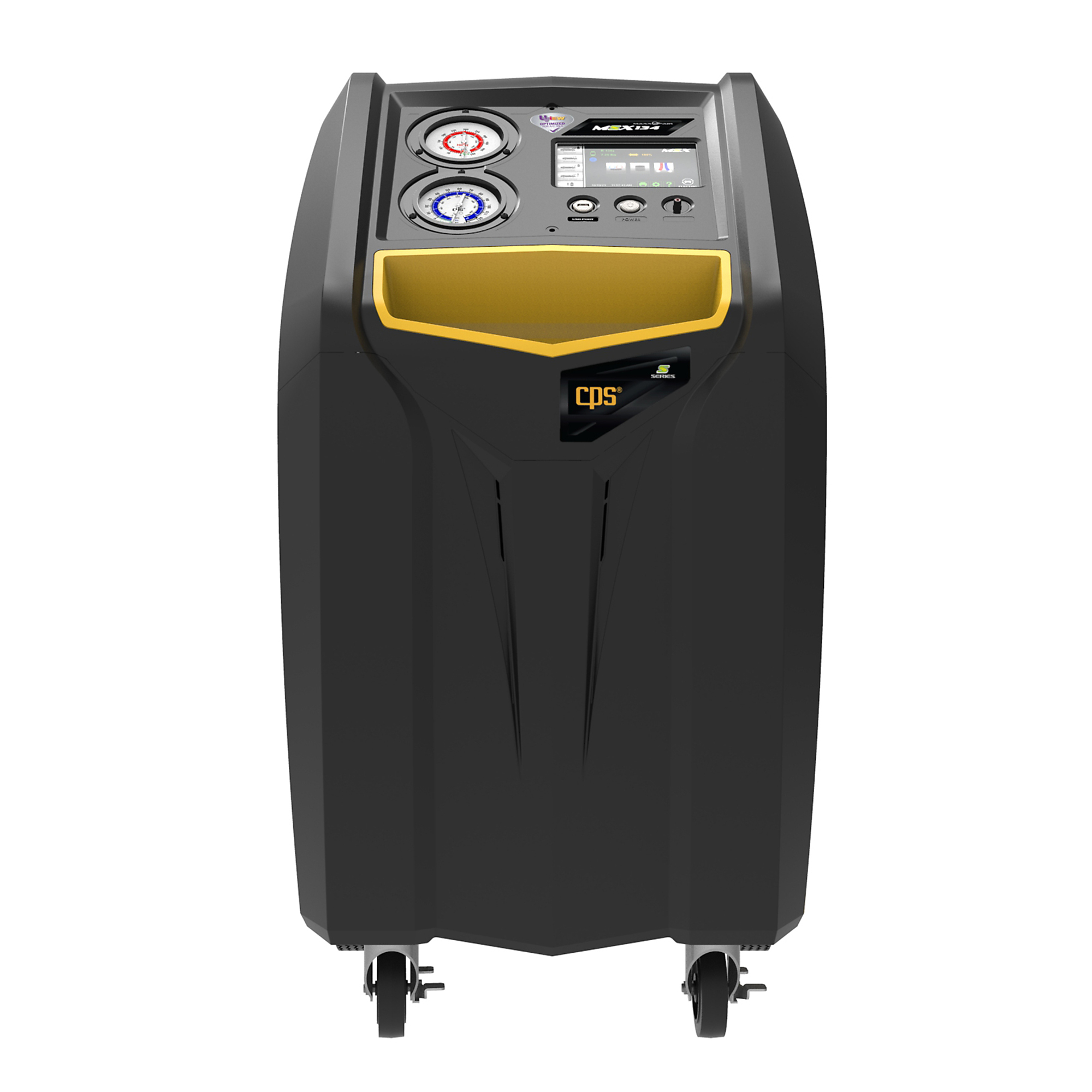 CPS Products Maxxair MSX Series Refrigerant Recovery, Recycling, and Recharge Management Center — R-134a, 7in. Touch-Screen, 30lb Tank, High-Capacity Oilless Compressor, Model# MSX134